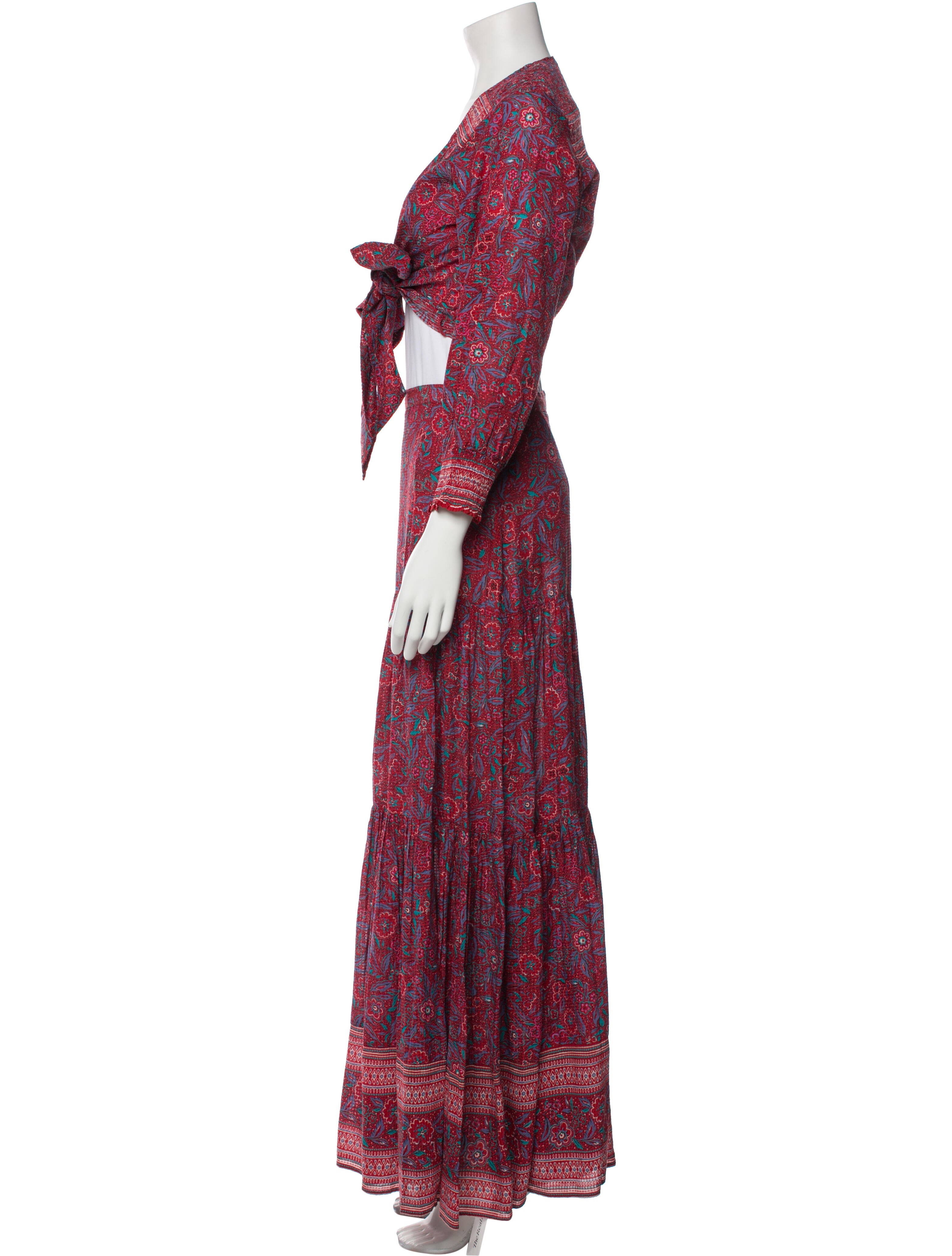 Veronica Beard Floral Print Ruffle Embellishment Skirt Set