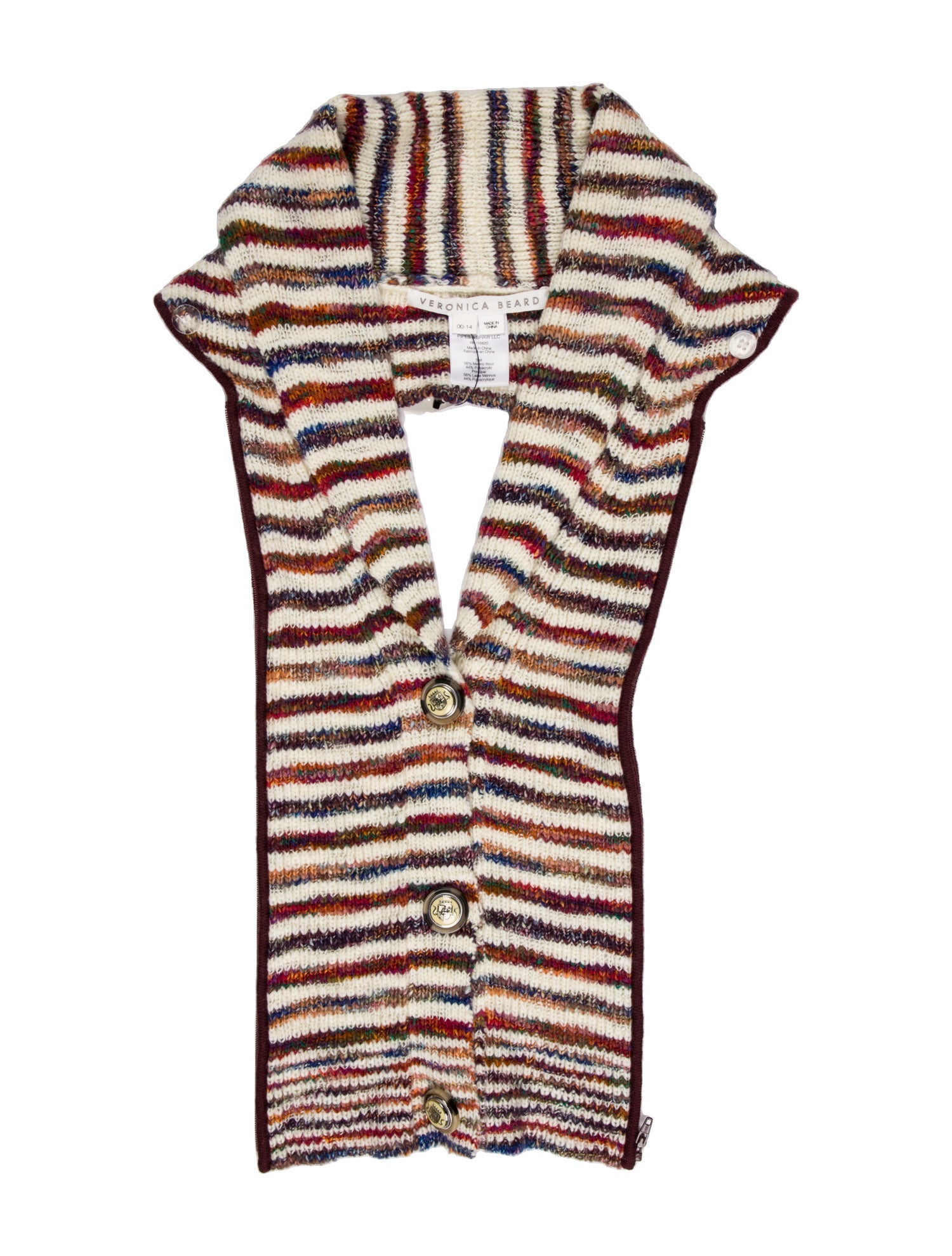 Veronica Beard Merino Wool Striped Dickey