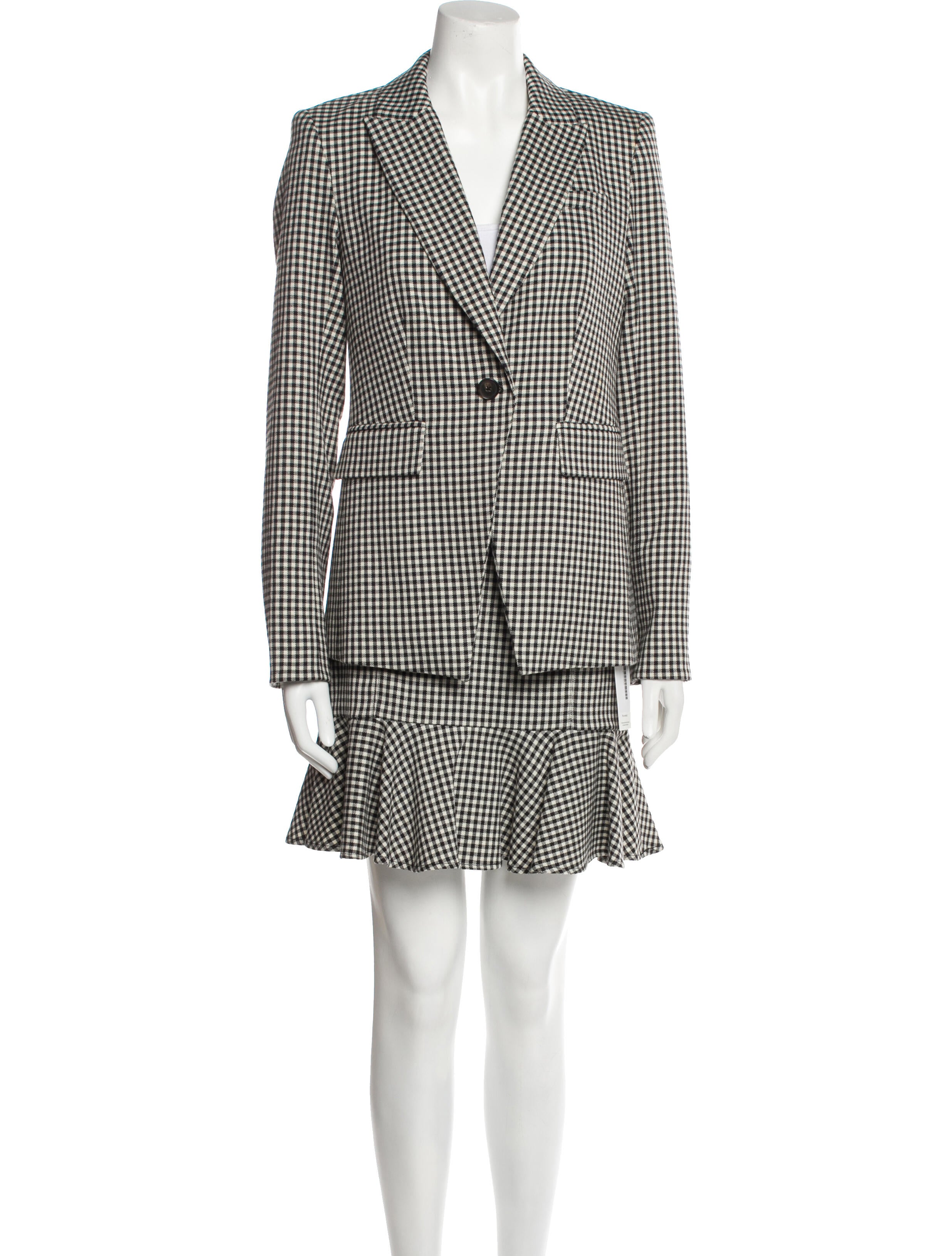 Veronica Beard Plaid Print Skirt Suit