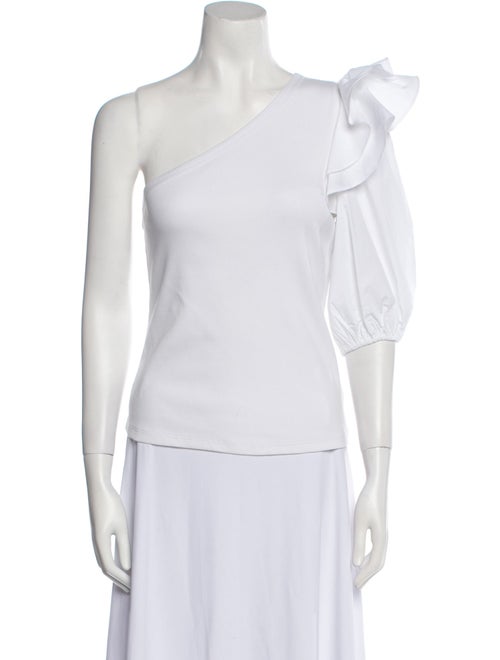 Veronica Beard One-Shoulder Short Sleeve Top