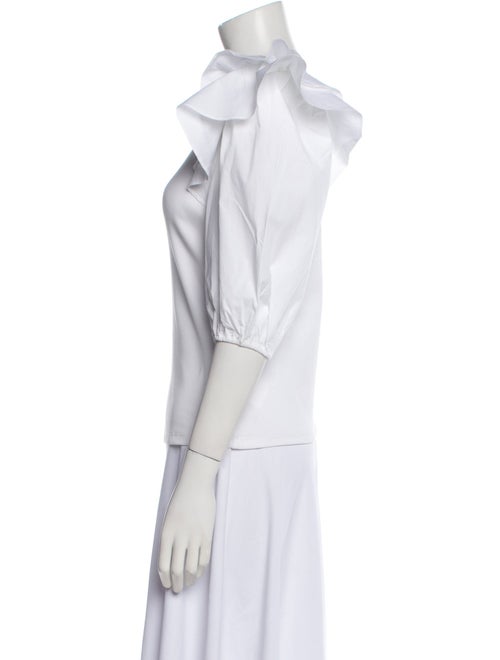 Veronica Beard One-Shoulder Short Sleeve Top