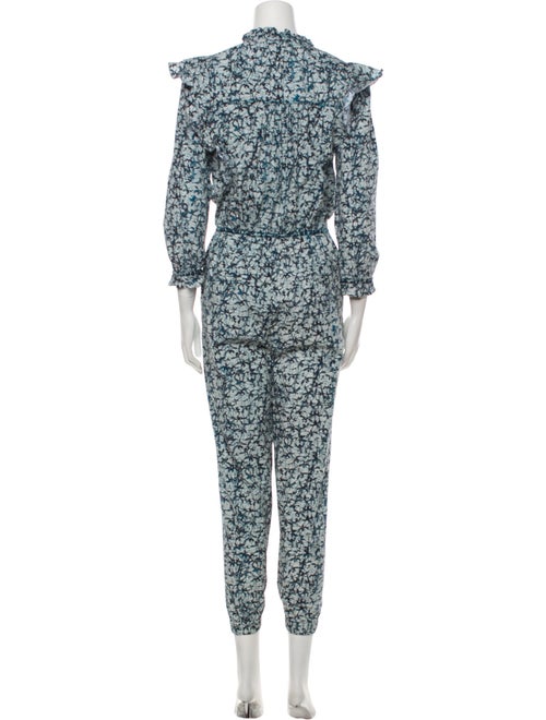 Veronica Beard Floral Print V-Neck Jumpsuit