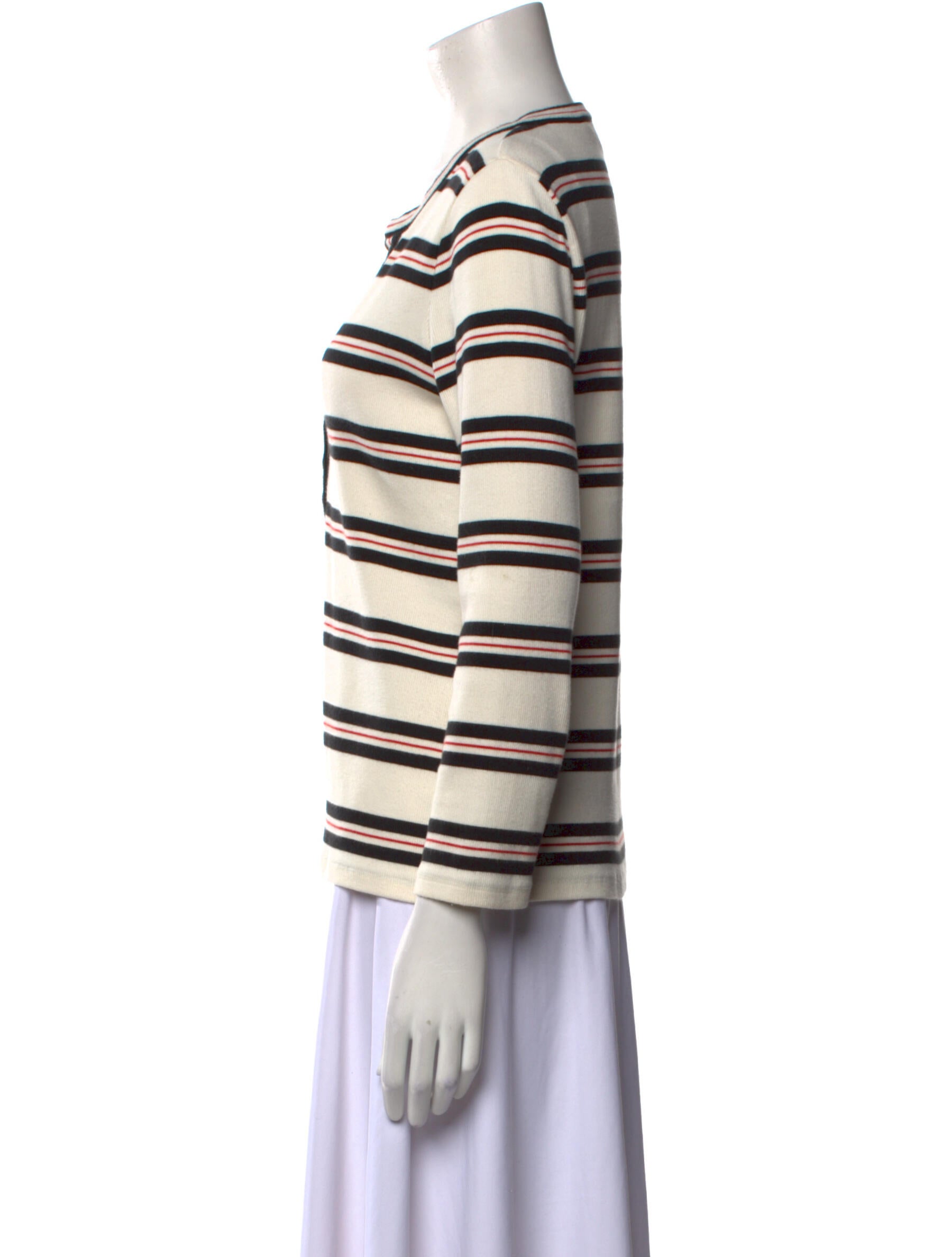 Veronica Beard Striped V-Neck Sweater