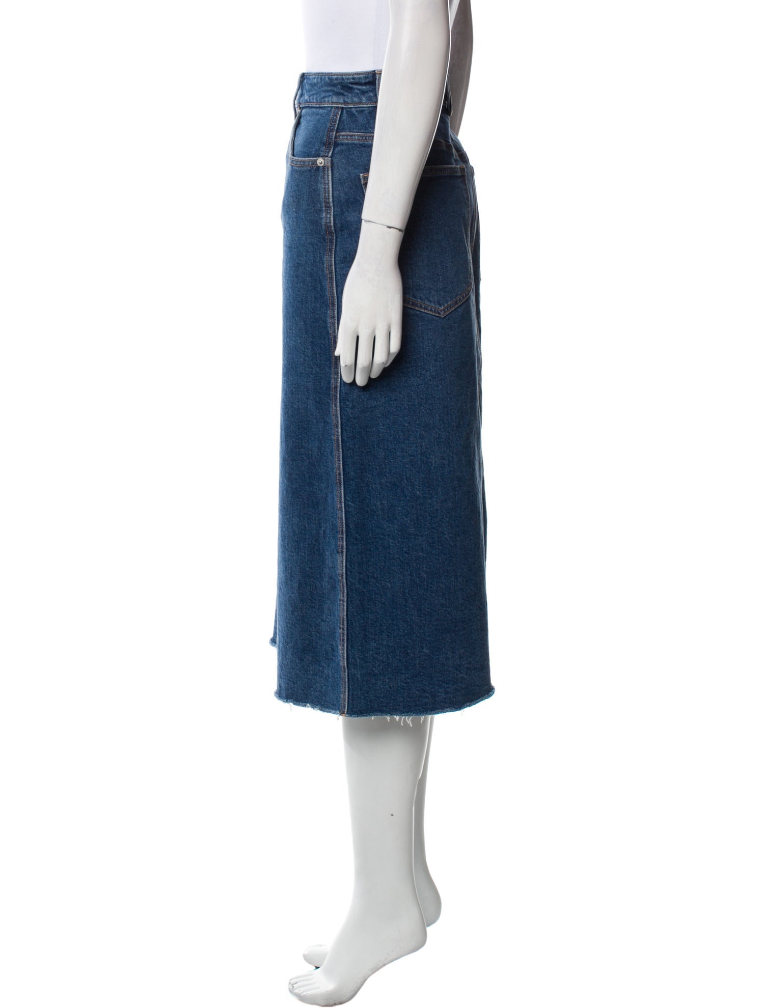 Veronica Beard Raw-Edge Trim Midi Length Skirt