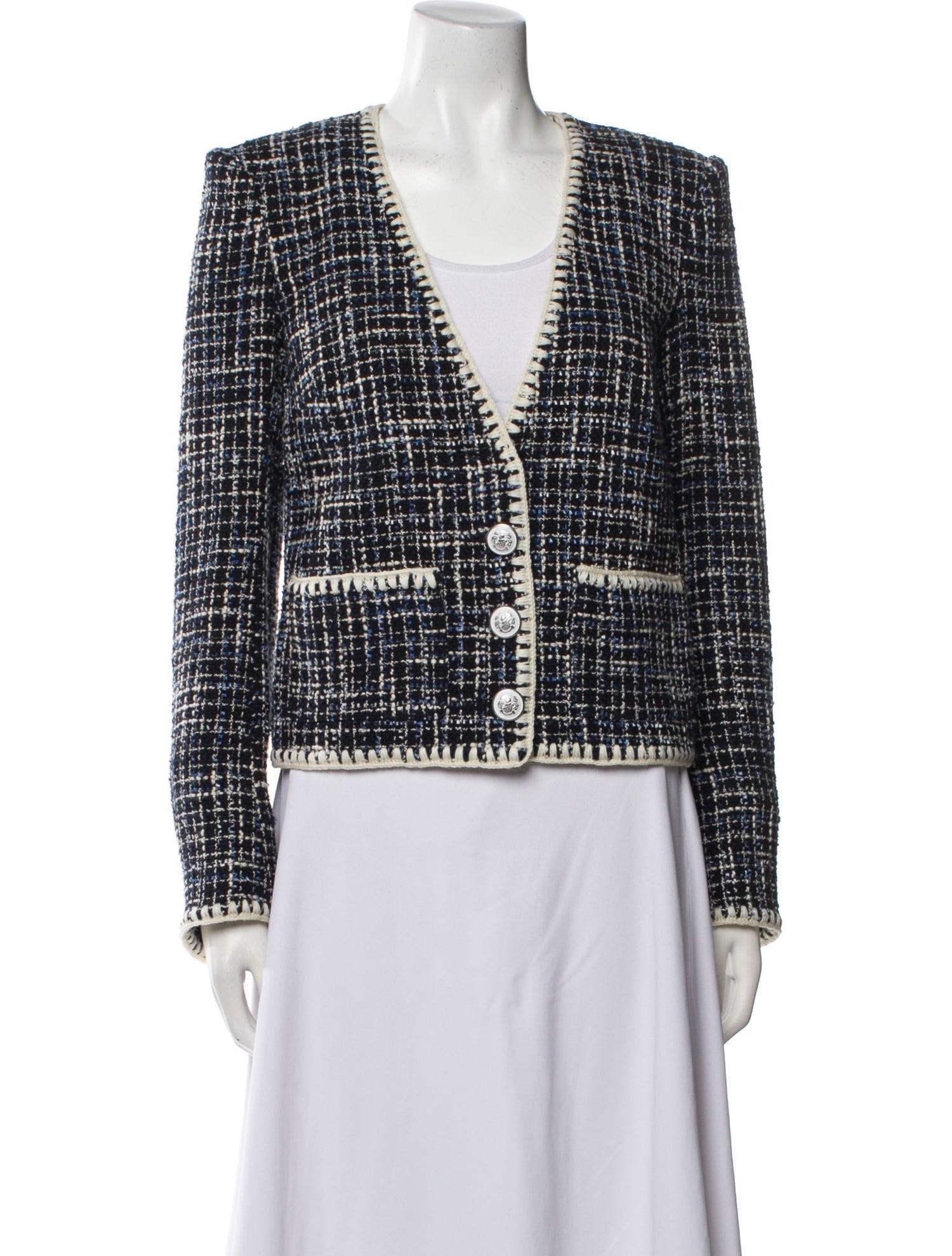 Veronica Beard Tweed Pattern Evening Jacket