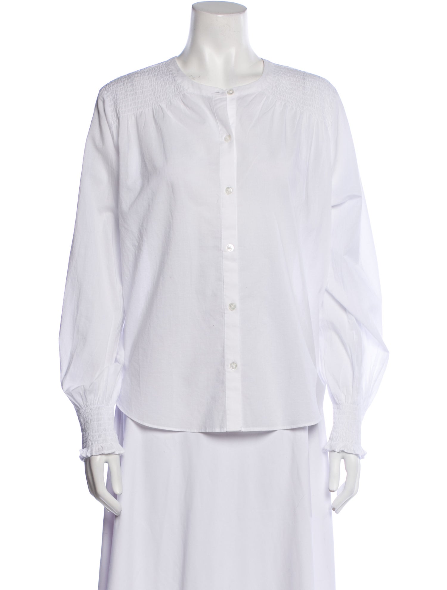 Veronica Beard Crew Neck Long Sleeve Button-Up Top w/ Tags