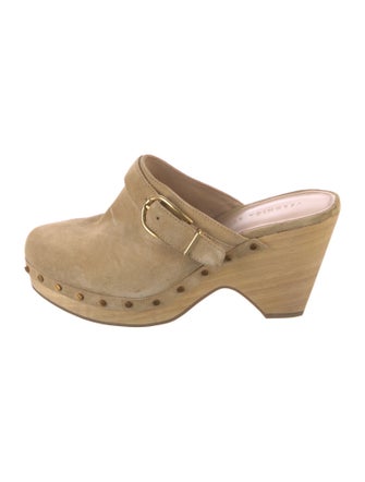 Veronica Beard Suede Studded Accents Mules
