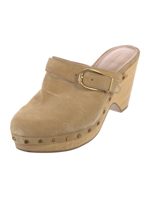 Veronica Beard Suede Studded Accents Mules