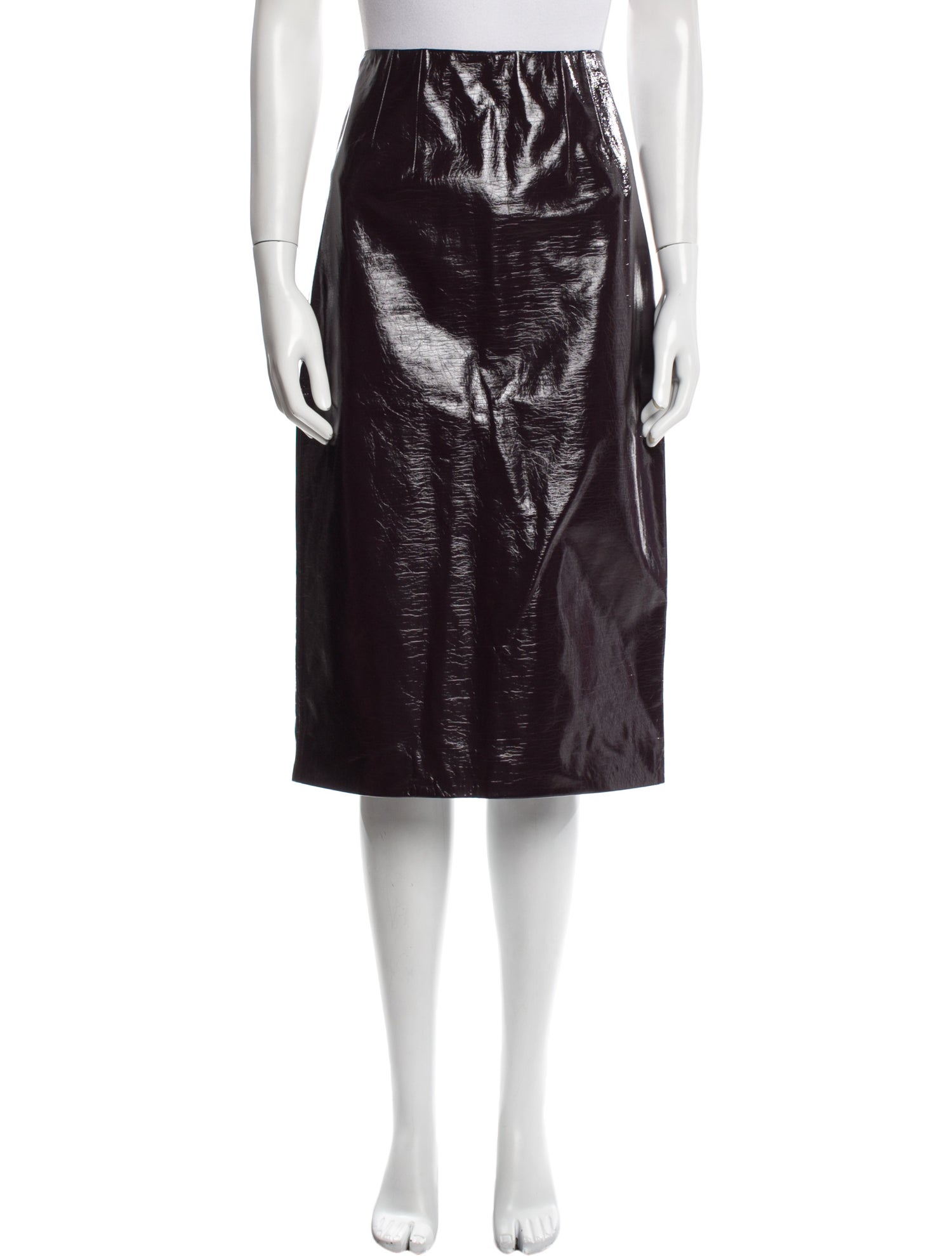 Veronica Beard Leather Knee-Length Skirt