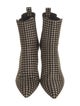 Veronica Beard Fur Houndstooth Print Chelsea Boots