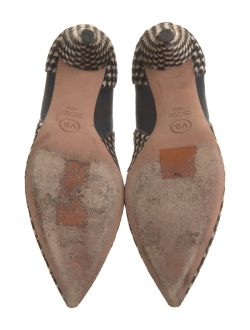 Veronica Beard Fur Houndstooth Print Chelsea Boots