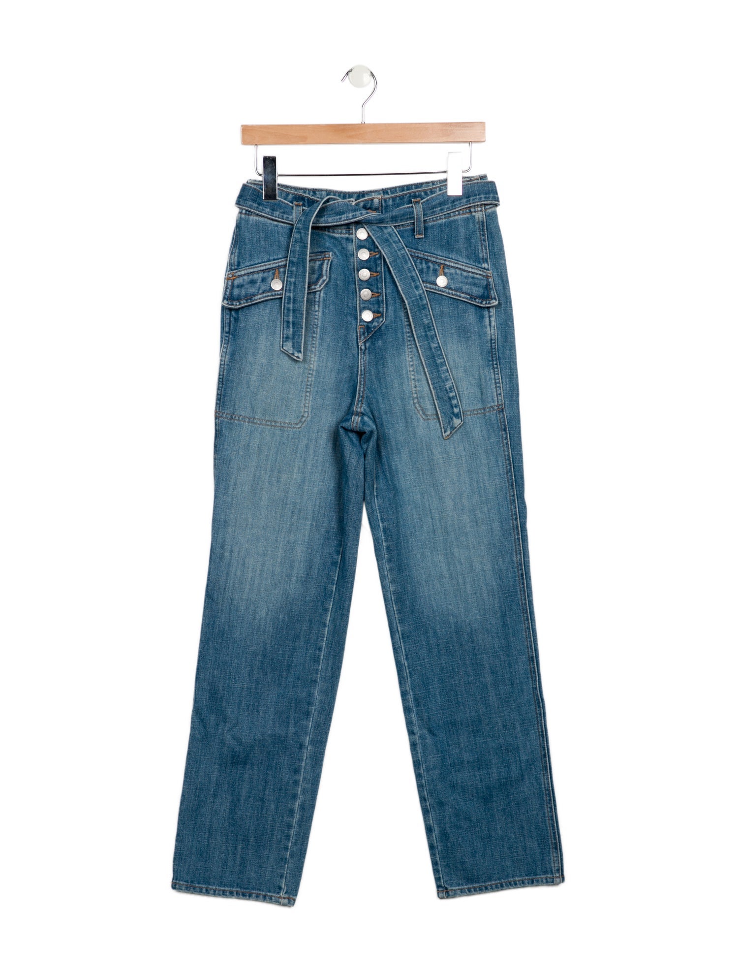 Veronica Beard High-Rise Straight Leg Jeans