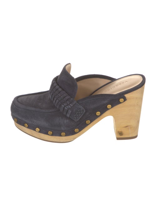 Veronica Beard Suede Studded Accents Mules
