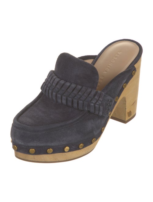 Veronica Beard Suede Studded Accents Mules