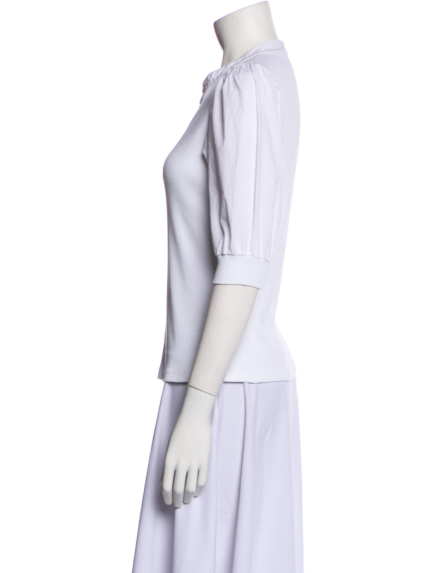 Veronica Beard V-Neck Three-Quarter Sleeve Polo