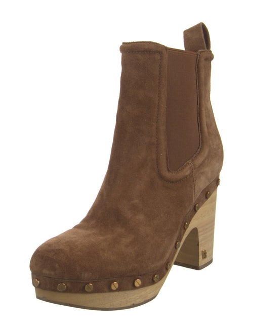 Veronica Beard Suede Studded Accents Chelsea Boots