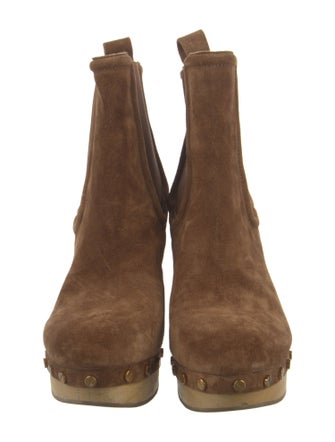 Veronica Beard Suede Studded Accents Chelsea Boots