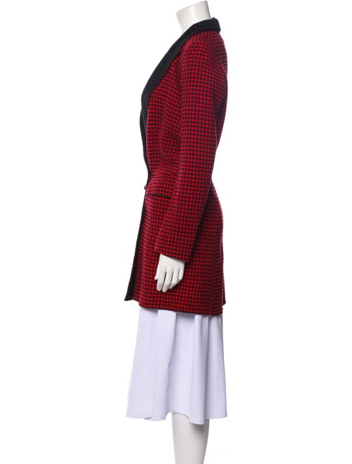 Veronica Beard Wool Houndstooth Print Peacoat