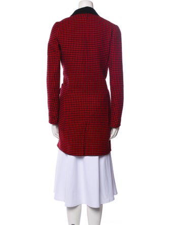 Veronica Beard Wool Houndstooth Print Peacoat
