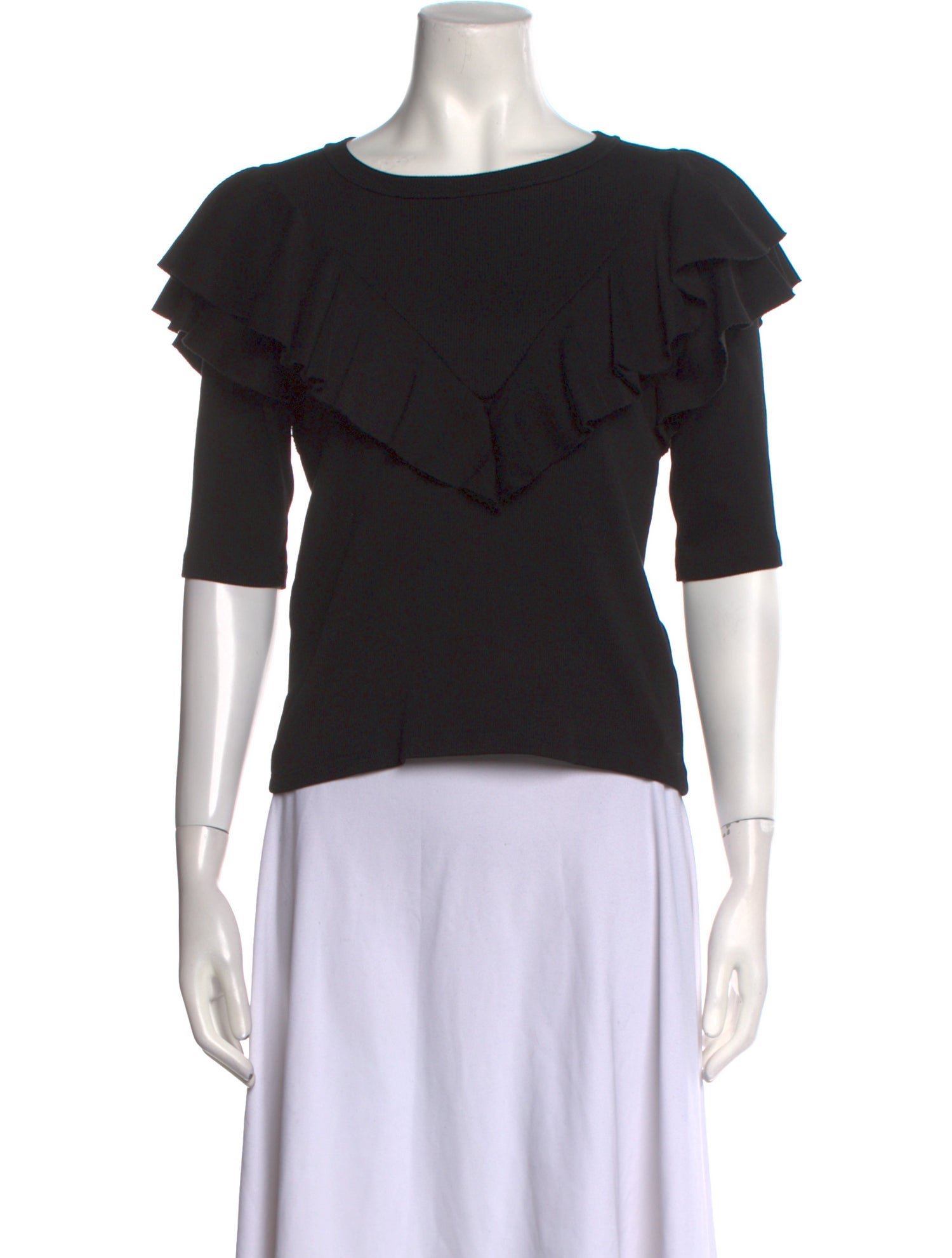 Veronica Beard Bateau Neckline Three-Quarter Sleeve Top