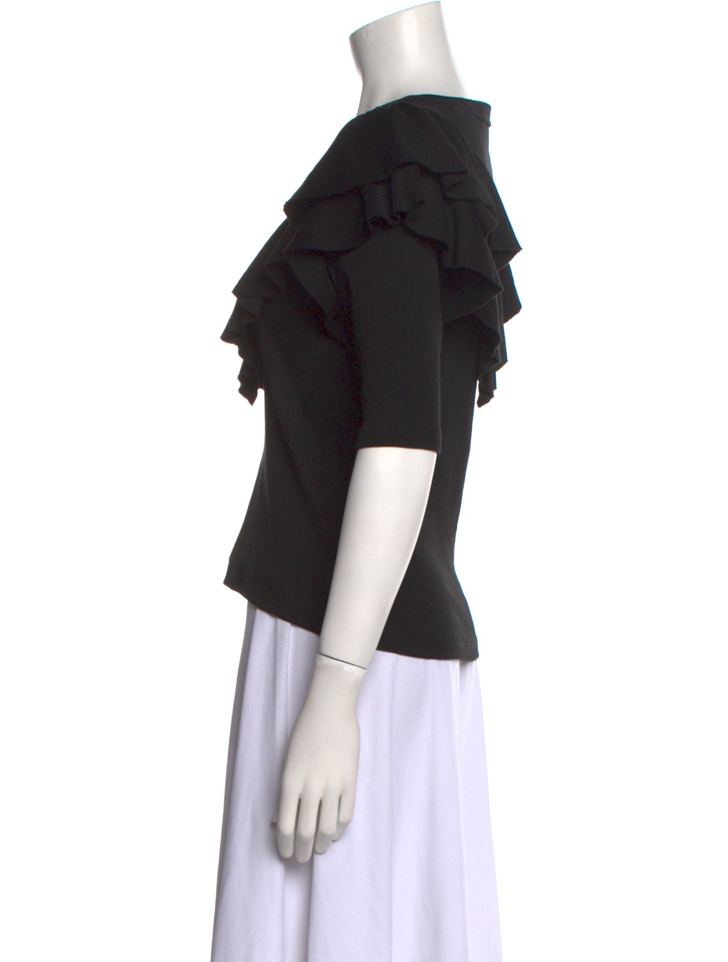 Veronica Beard Bateau Neckline Three-Quarter Sleeve Top