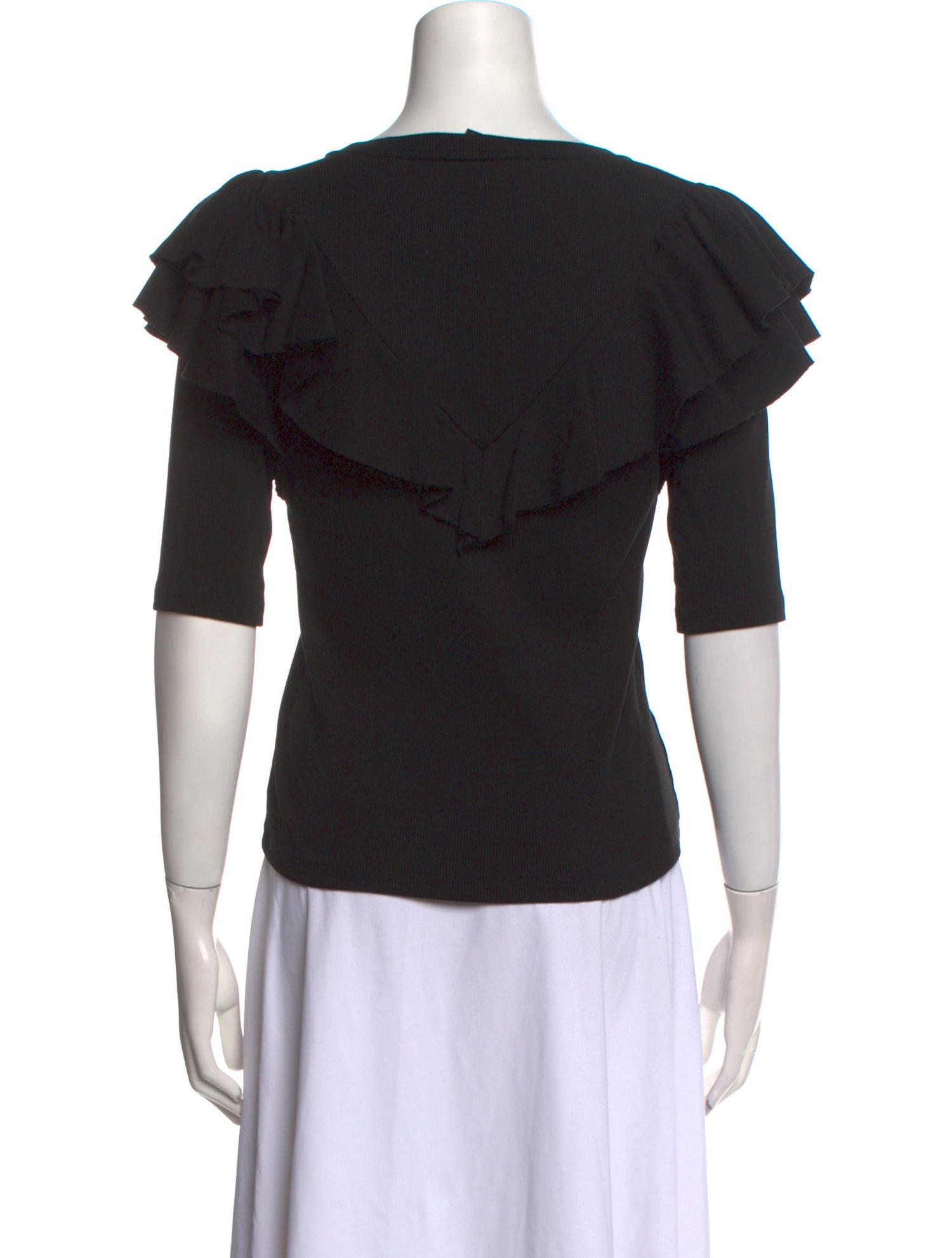 Veronica Beard Bateau Neckline Three-Quarter Sleeve Top