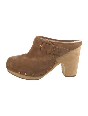 Veronica Beard Pumps Suede Studded Accents Mules 10