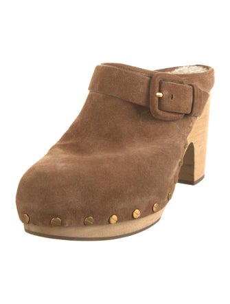 Veronica Beard Suede Studded Accents Mules