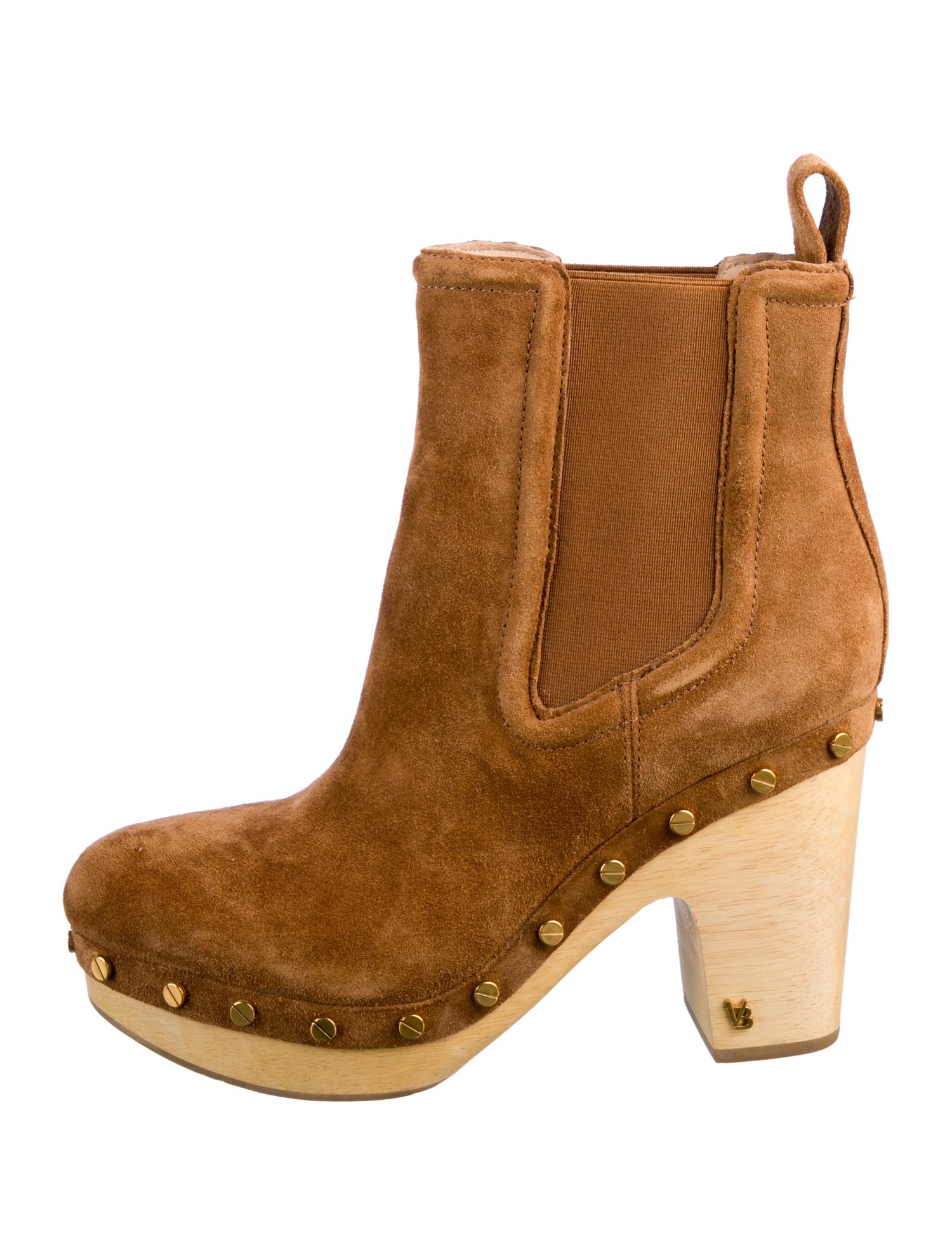 Veronica Beard Suede Studded Accents Chelsea Boots