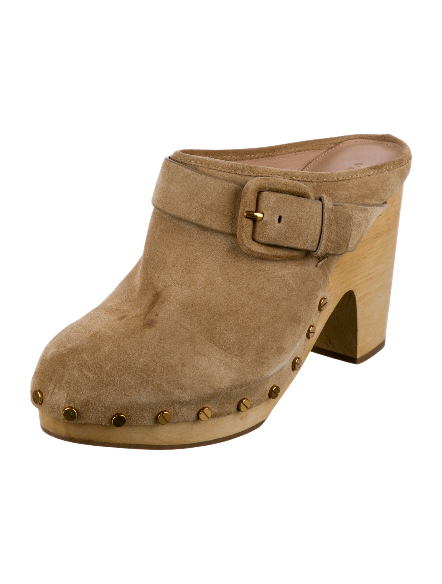 Veronica Beard Suede Studded Accents Mules