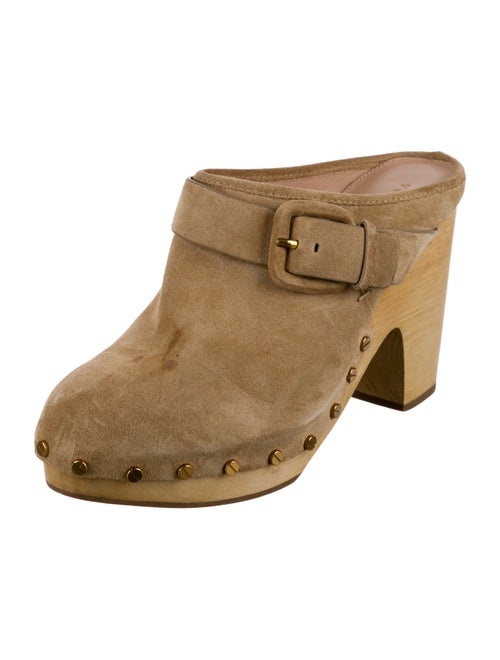 Veronica Beard Suede Studded Accents Mules