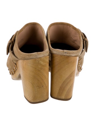 Veronica Beard Suede Studded Accents Mules