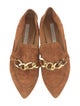 Veronica Beard Suede Chain-Link Accents Mules