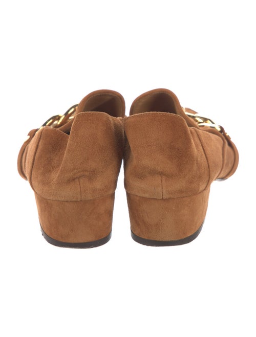 Veronica Beard Suede Chain-Link Accents Mules