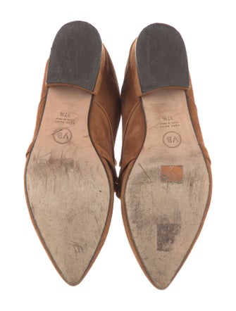 Veronica Beard Suede Chain-Link Accents Mules