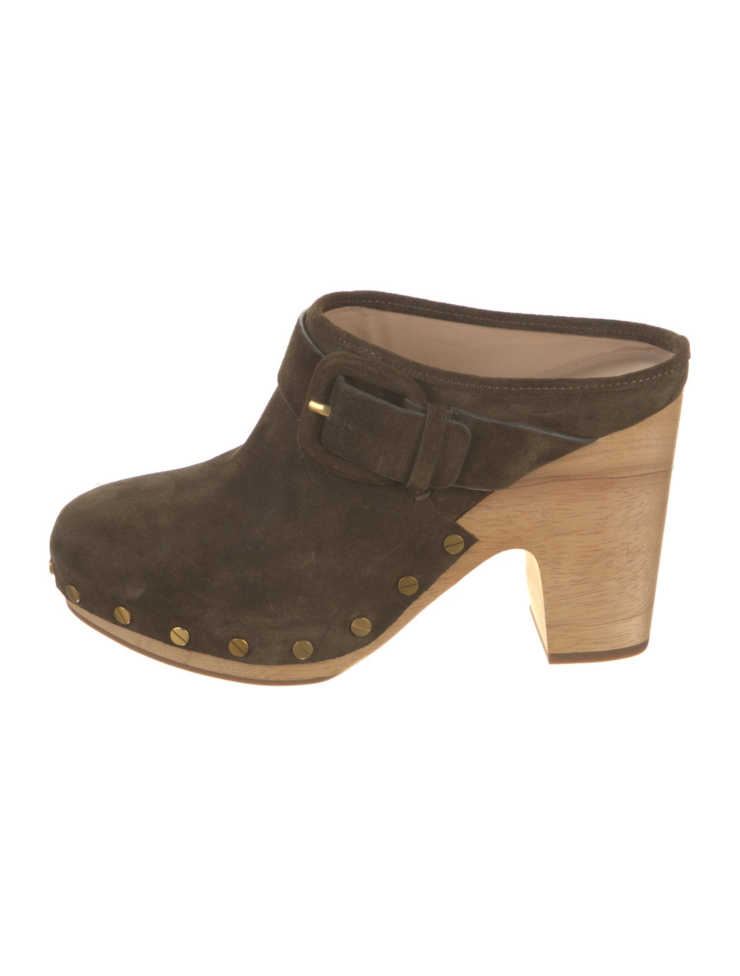 Veronica Beard Suede Studded Accents Mules
