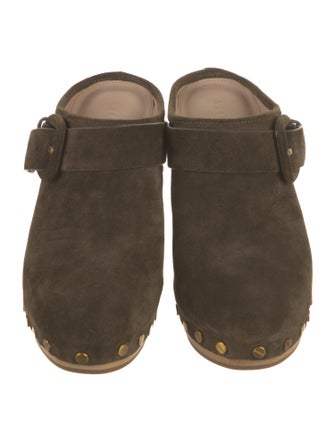 Veronica Beard Suede Studded Accents Mules