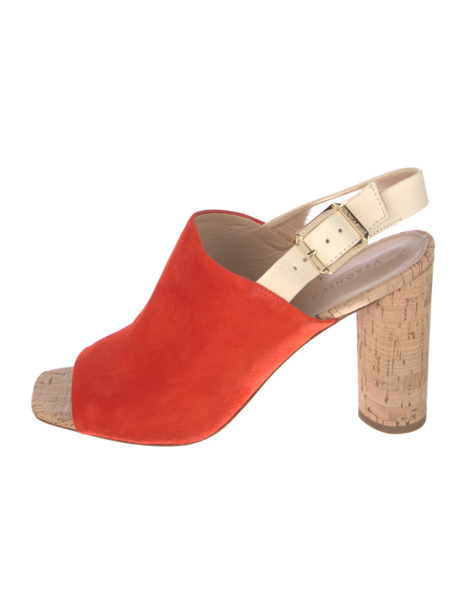 Veronica Beard Suede Colorblock Pattern Slingback Sandals