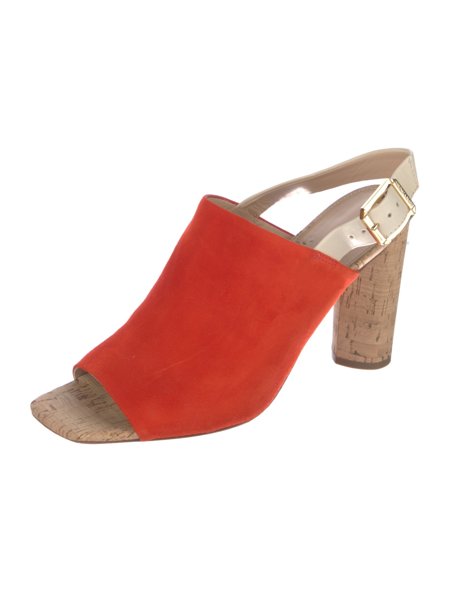 Veronica Beard Suede Colorblock Pattern Slingback Sandals