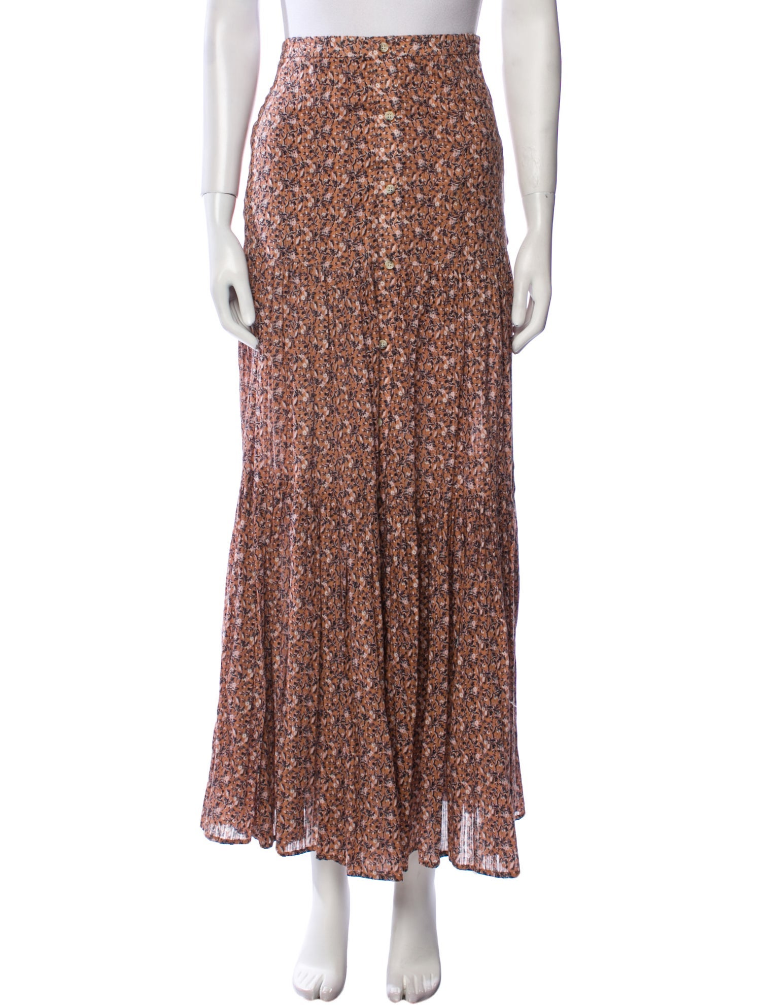 Veronica Beard Floral Print Long Skirt