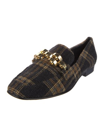 Veronica Beard Printed Chain-Link Accents Loafers