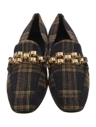Veronica Beard Printed Chain-Link Accents Loafers