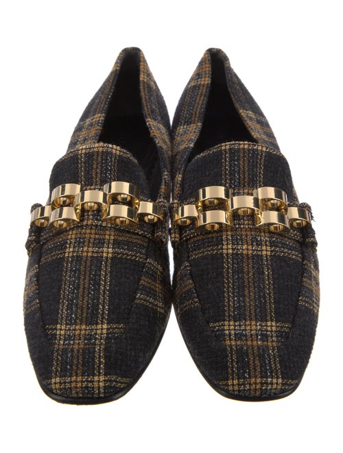 Veronica Beard Printed Chain-Link Accents Loafers