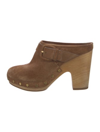 Veronica Beard Suede Studded Accents Mules