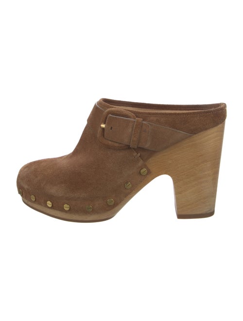 Veronica Beard Suede Studded Accents Mules