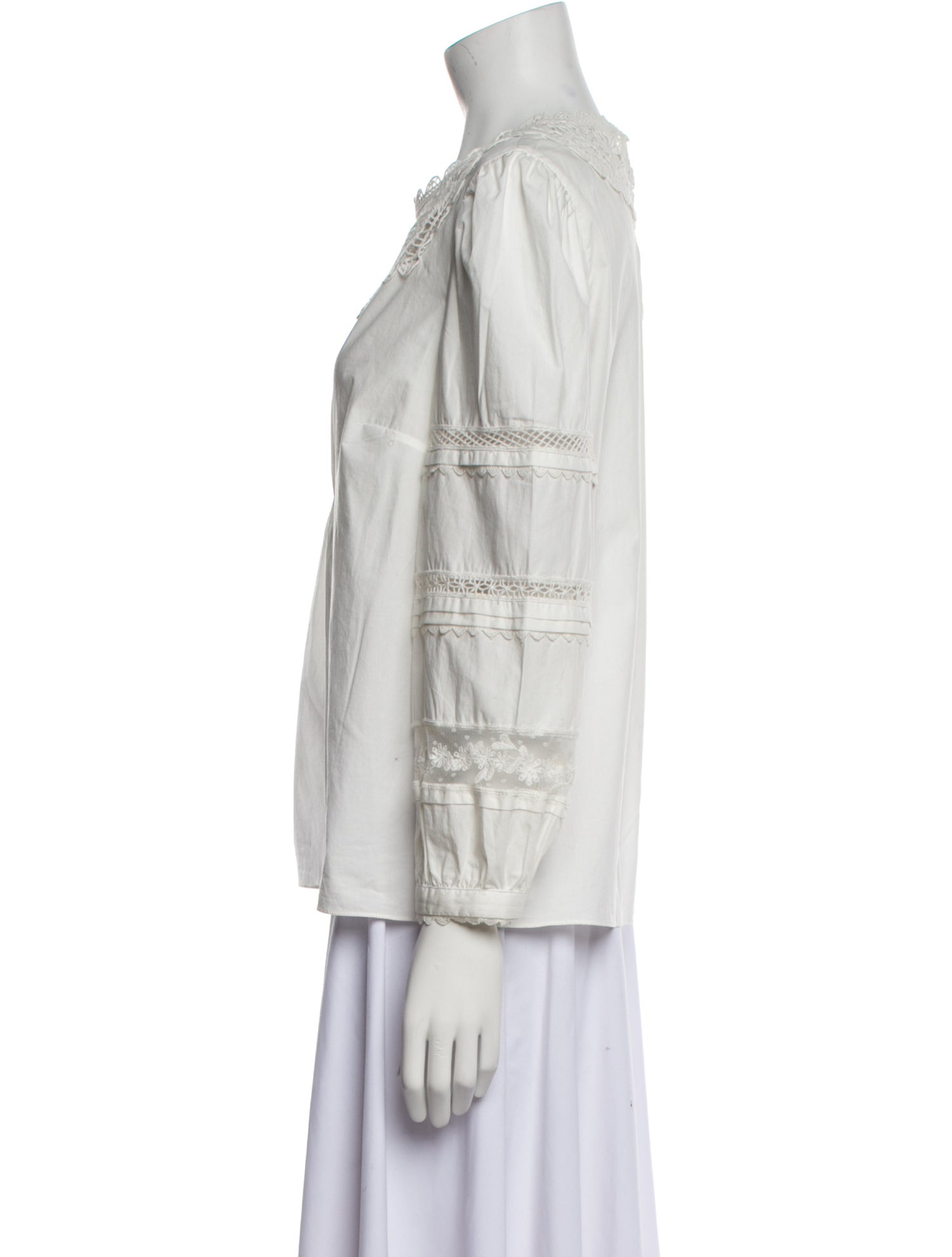 Veronica Beard Crew Neck Three-Quarter Sleeve Blouse