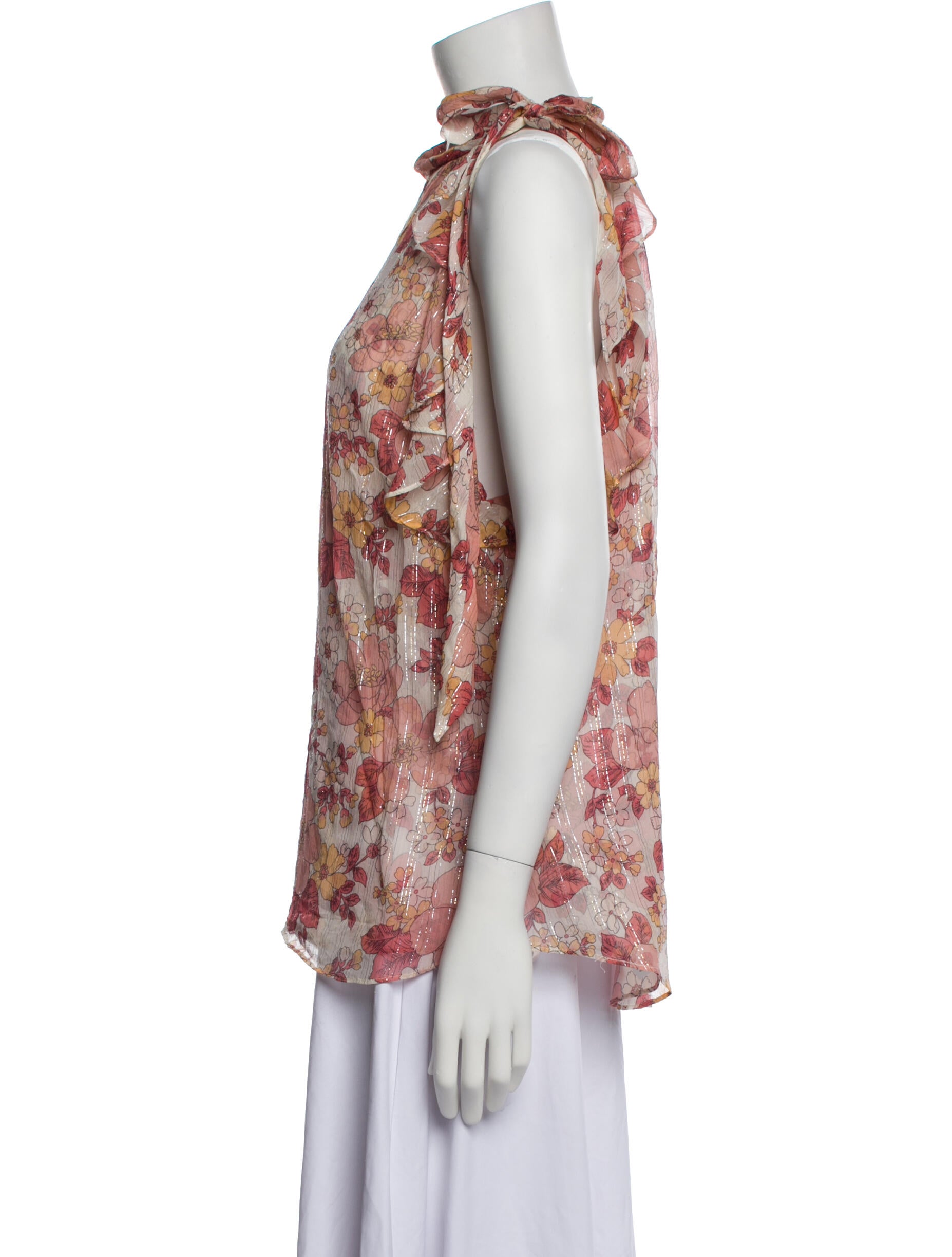 Veronica Beard Silk Floral Print Blouse