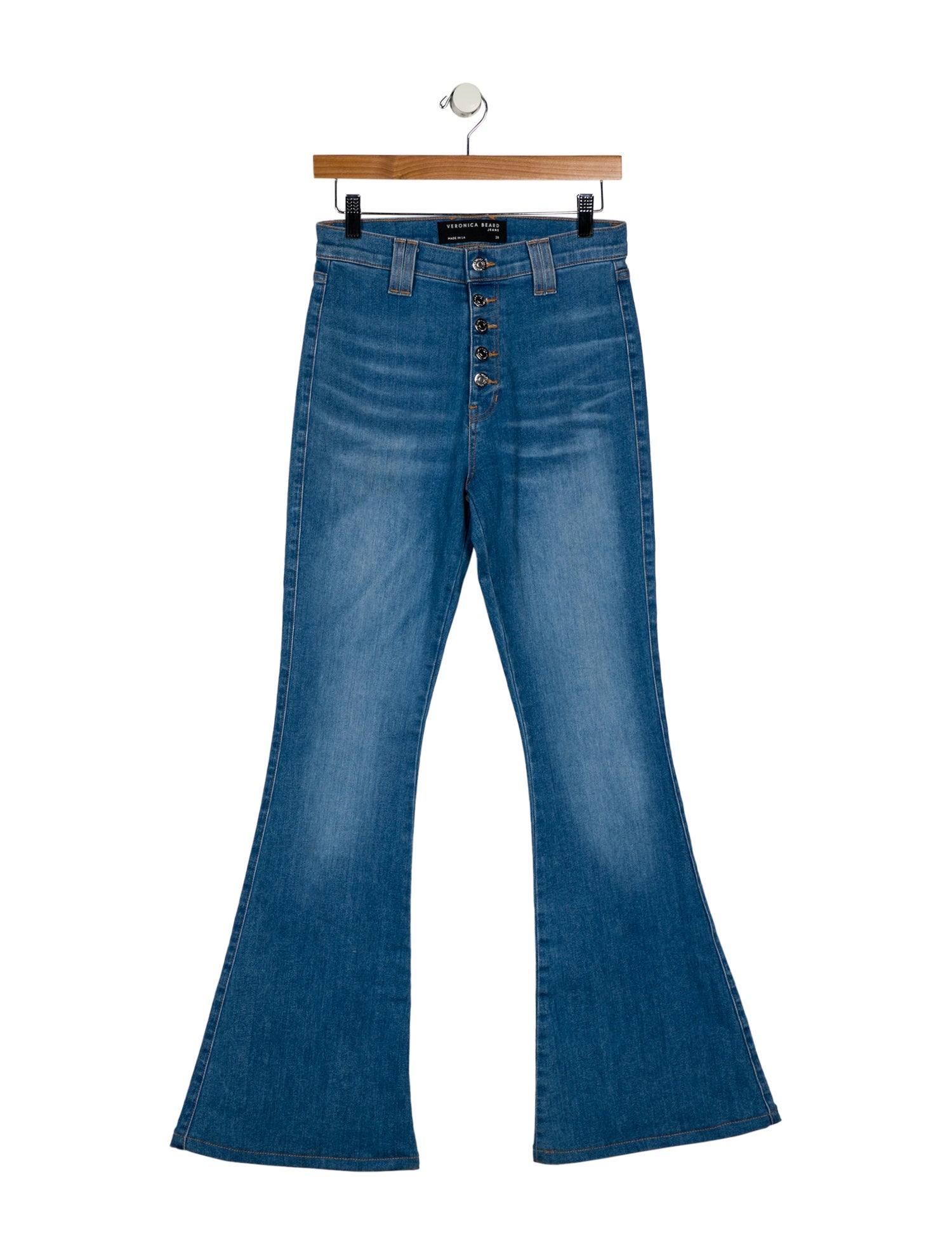 Veronica Beard Mid-Rise Wide Leg Jeans