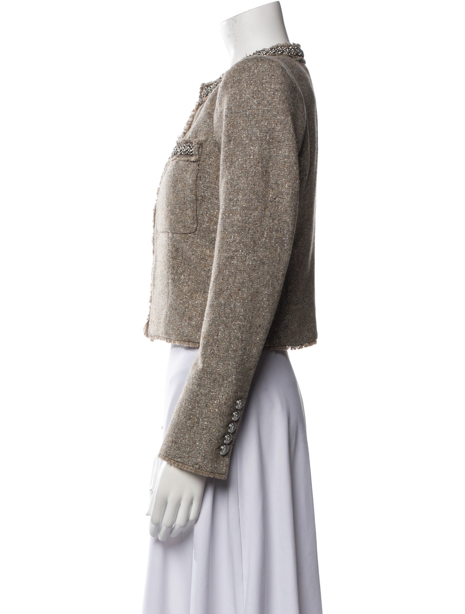 Veronica Beard Wool Tweed Pattern Evening Jacket