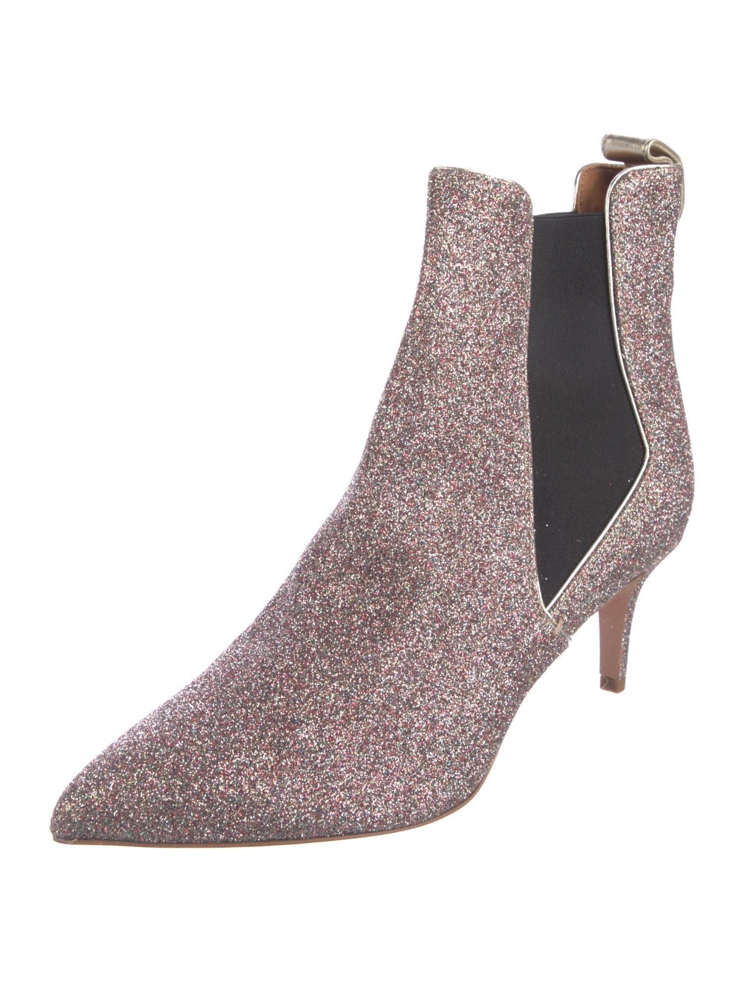 Veronica Beard Glitter Colorblock Pattern Chelsea Boots